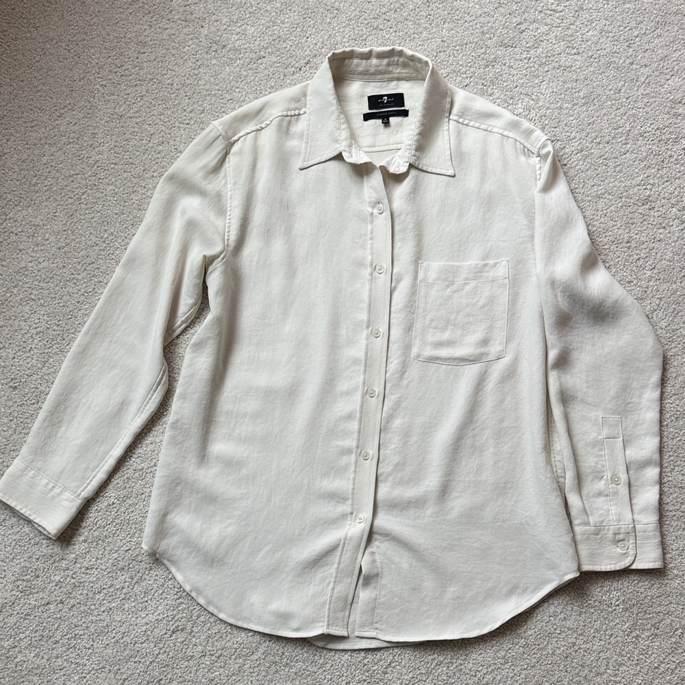 Women’s Cream Button-down Shirt